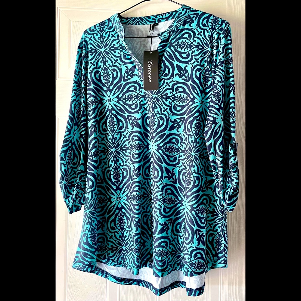Zattcas navy and teal shirt